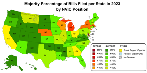 Map of Bills Filed 2023