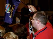 participants waving a flag