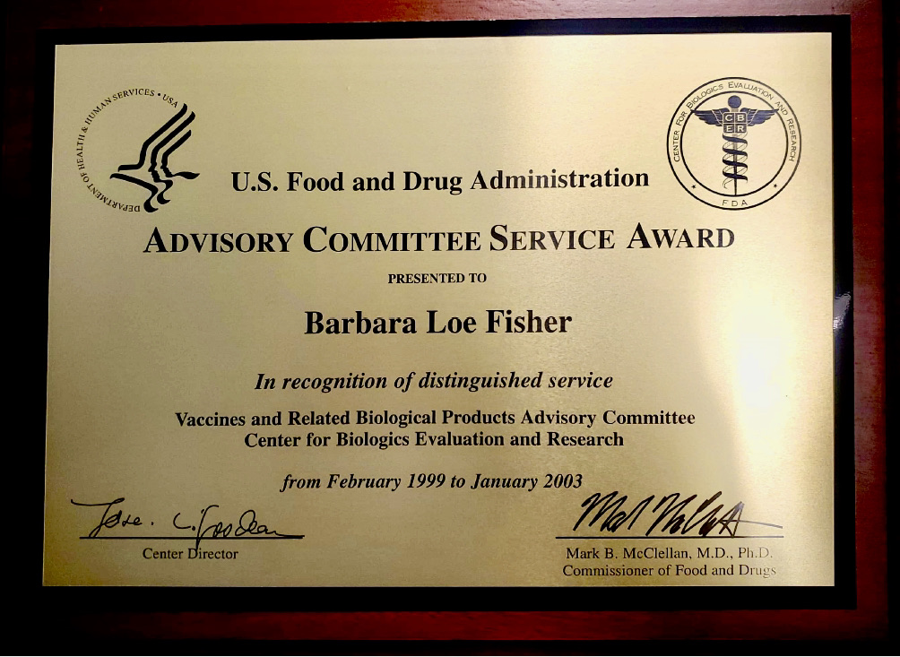 Fisher FDA Service Award