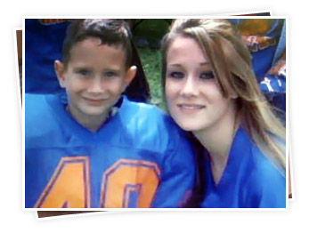 Megan with her nephew at football practice