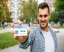 man holding passport