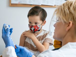 Boy being vaccinated